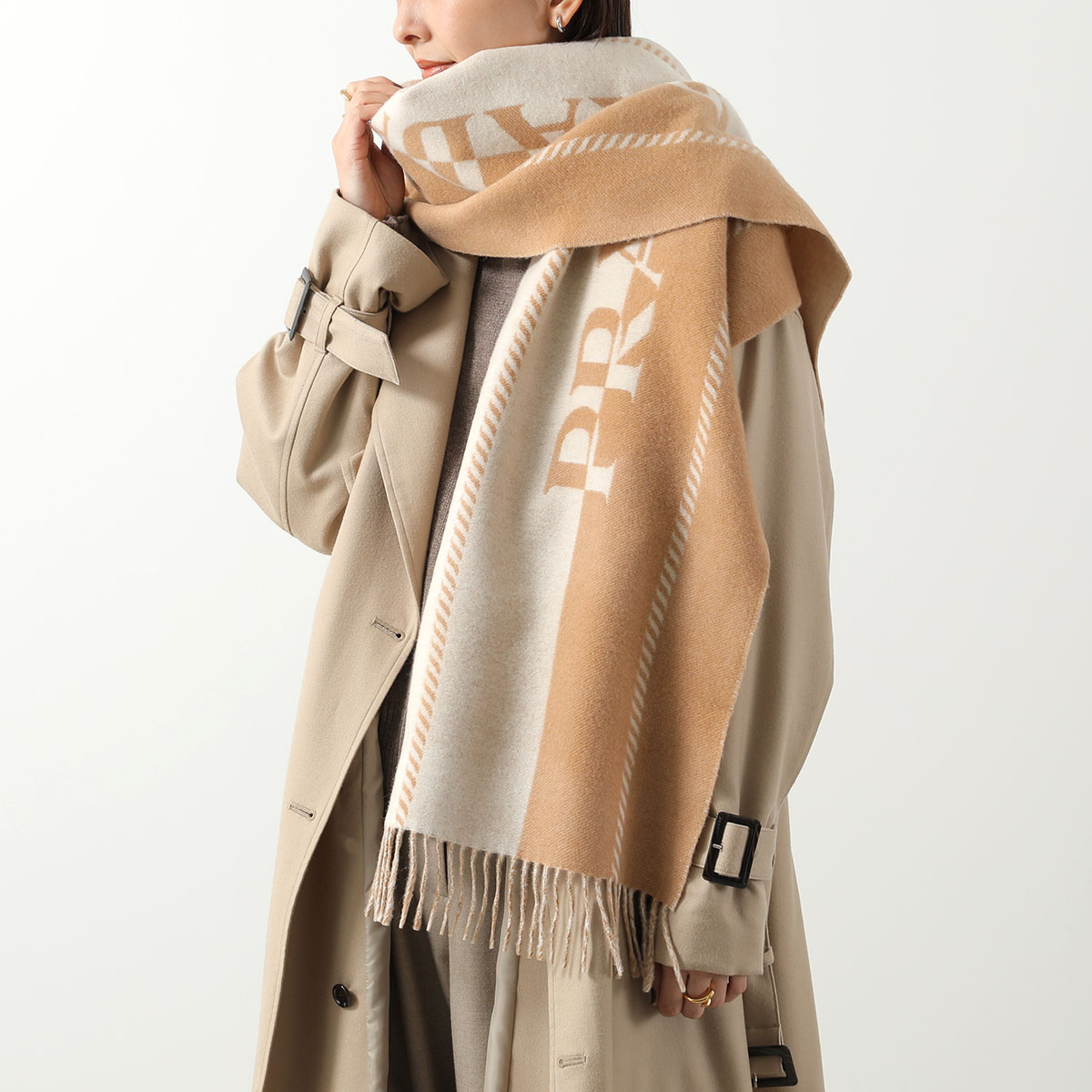 PRADA（プラダ） マフラー 2FS057 2FK3 レディース フリンジ ストール