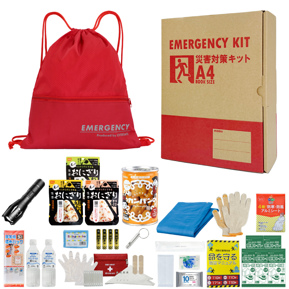 EVERSAFE 防災セット 防災グッズ 非常用持ち出し袋 充実A4 プラス 1人