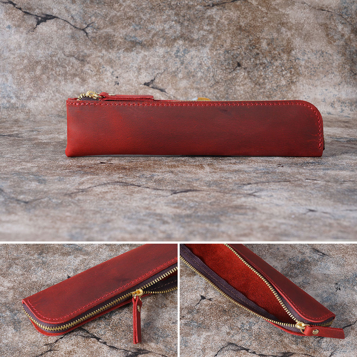 ペンケース レザー 本革 革 筆箱 シンプル おしゃれ スリム コンパクト