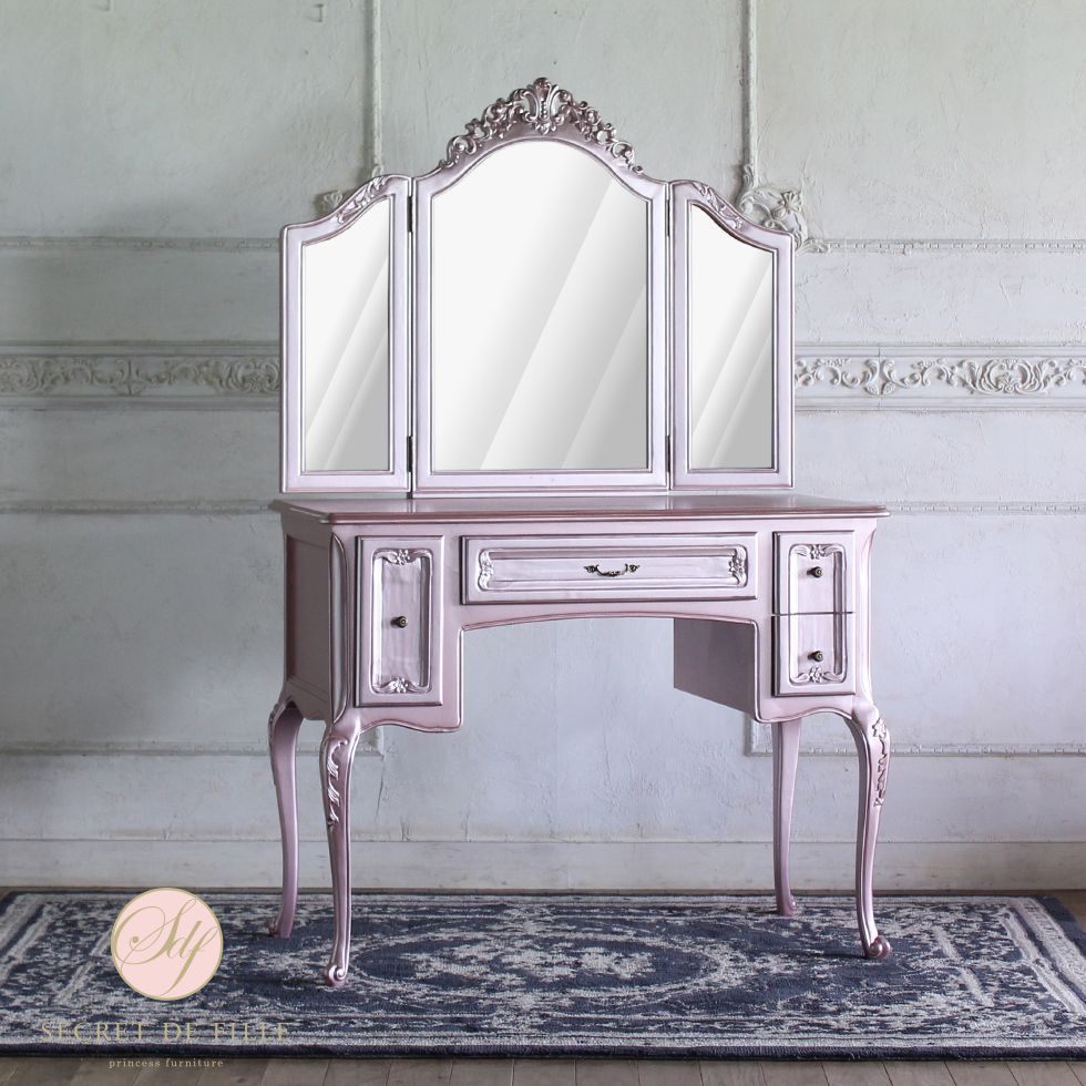 再入荷 次回入荷未定】3面鏡 ドレッサー アンティーク レトロ ロココ