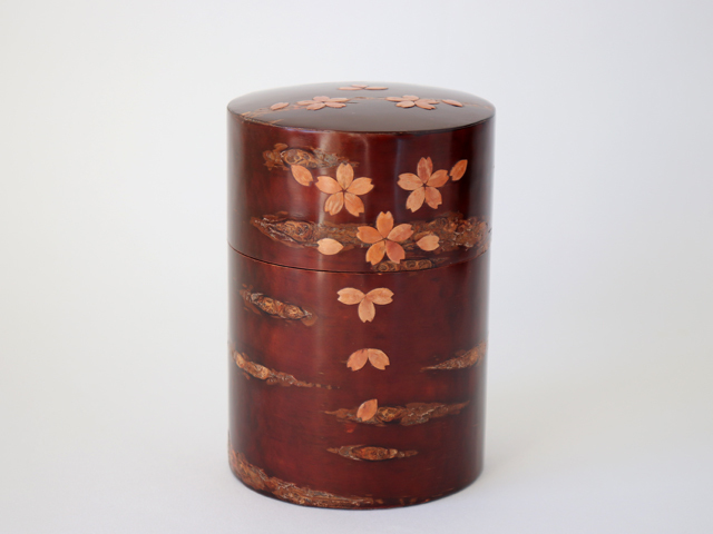 角館 伝四郎 桜皮細工 総皮茶筒 大 散花 : 雑貨のお店セレクト