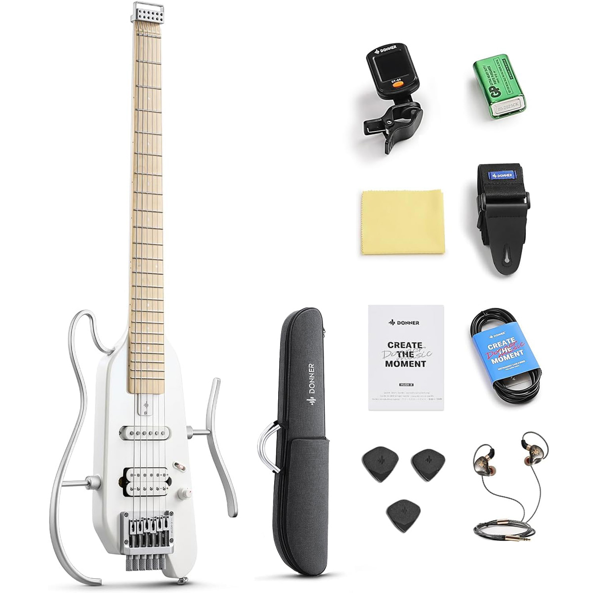 Donner ドナー HUSH-X ヘッドレスギター エレキギター イヤホン出力