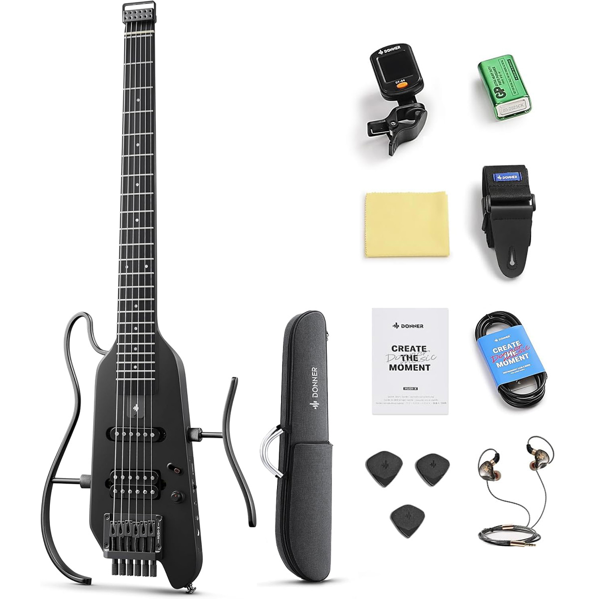 Donner ドナー HUSH-X ヘッドレスギター エレキギター イヤホン出力