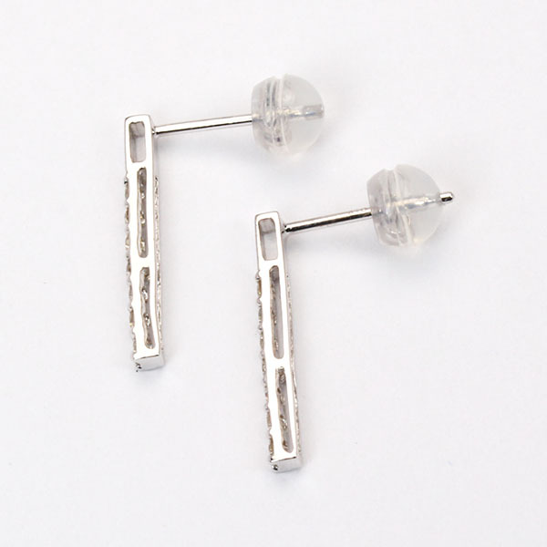 ピアス ダイヤモンド ダイヤ スタッドピアス バーピアス 18金 k18 18k