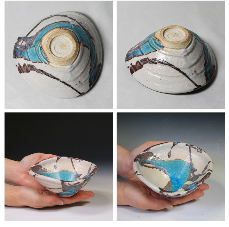 ☆九谷焼／緑釉金襴萩文.ぐい呑み.酒器 ☆九谷焼／緑釉金襴