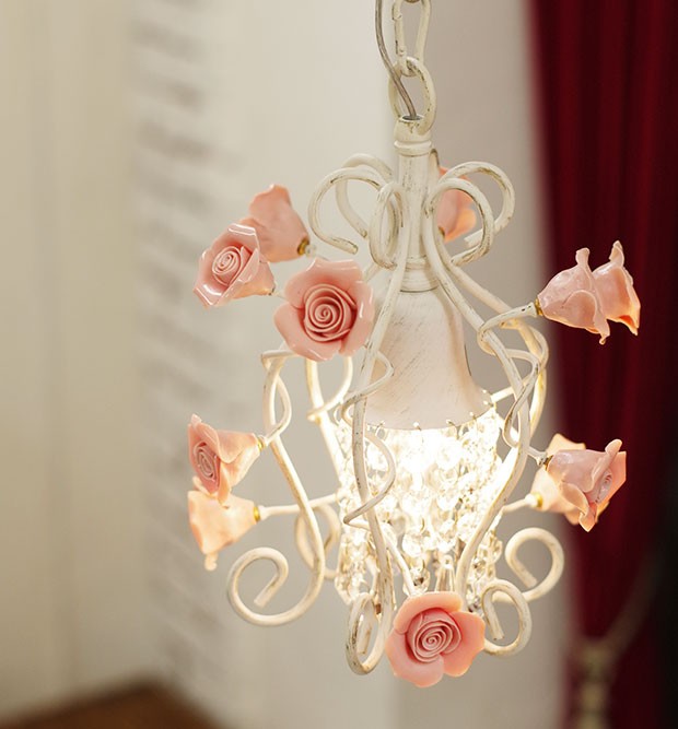 レトロ商品）ピンクローズトール シャンデリア レトロ商品）ピンク