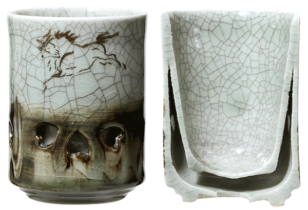 大堀相馬焼 松永窯 茶器揃えセット(二重急須・夫婦二重湯呑み) 陶器