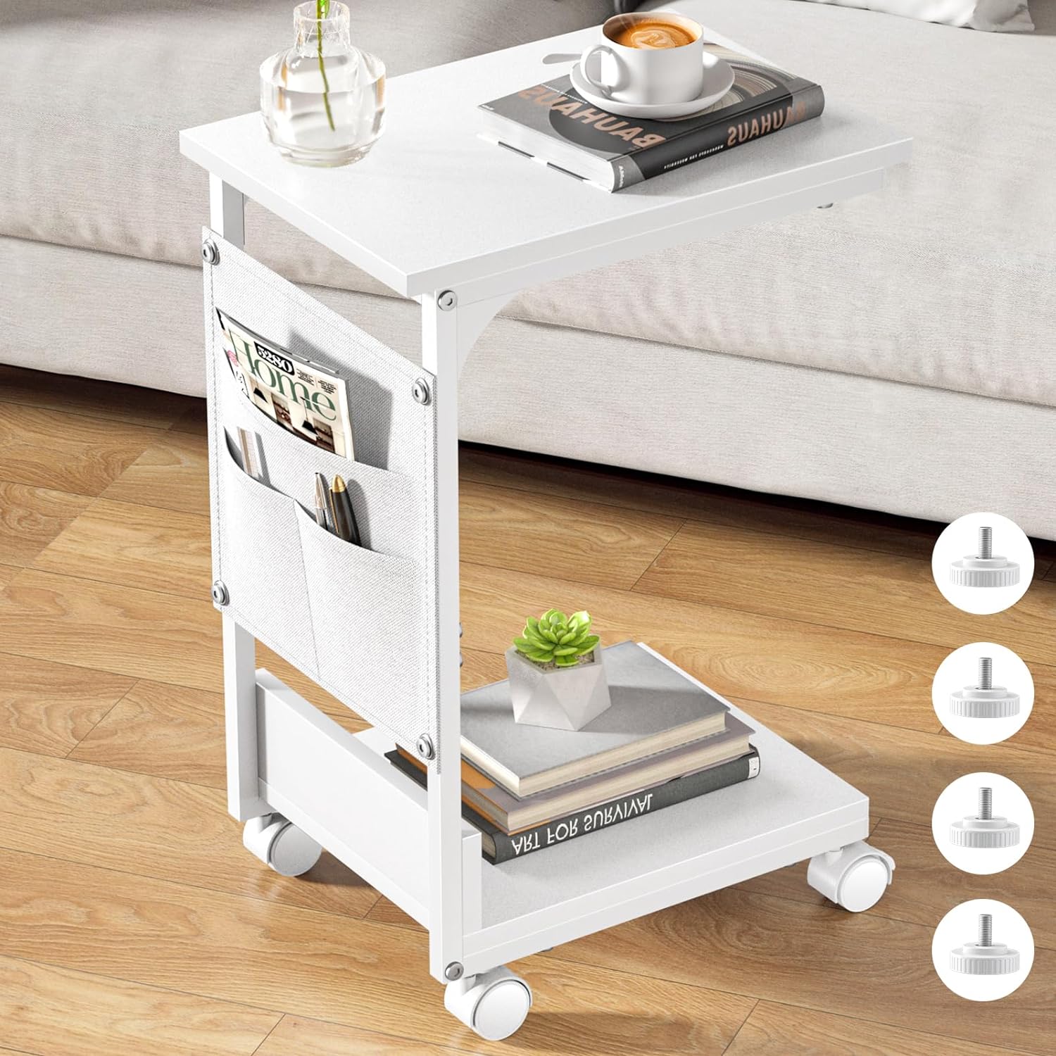 サイドテーブル キャスター付き ナイトテーブル ベッド横 おしゃれ 幅