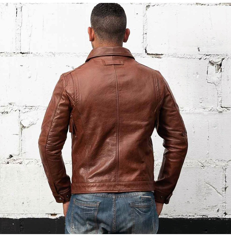 本革ジャケット バイクジャケット 牛革 ライダースジャケット オイル