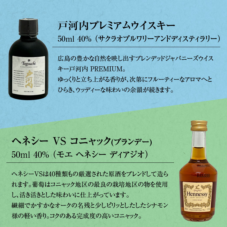 御祝 誕生日 バレンタイン ミニチュア ウイスキー コニャック(ヘネシー