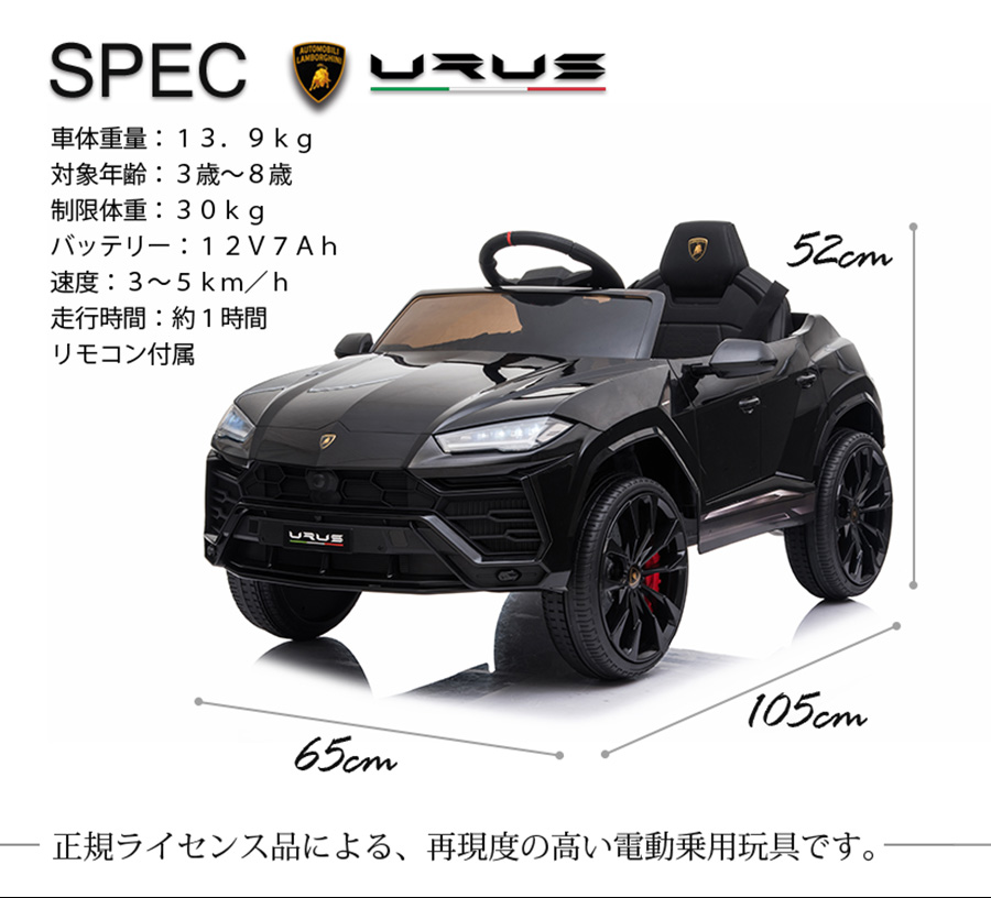 URUS ホワイト 電動乗用車 オープンカー ランボルギーニ URUS ホワイト