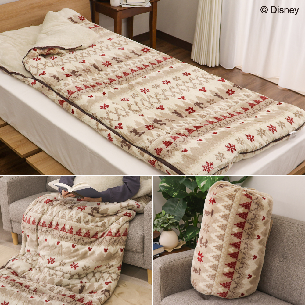 Disney（ディズニー） ディズニーデザイン あったかフランネル寝袋毛布