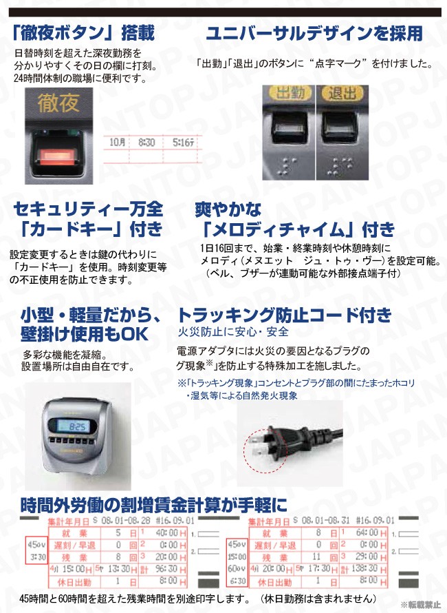 ニッポー（NIPPO） タイムレコーダー カルコロ100 タイムカード100枚