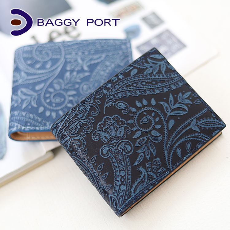 BAGGY PORT（バギーポート） 藍染め ペイズリー 札入れ 折り財布 BAGGY