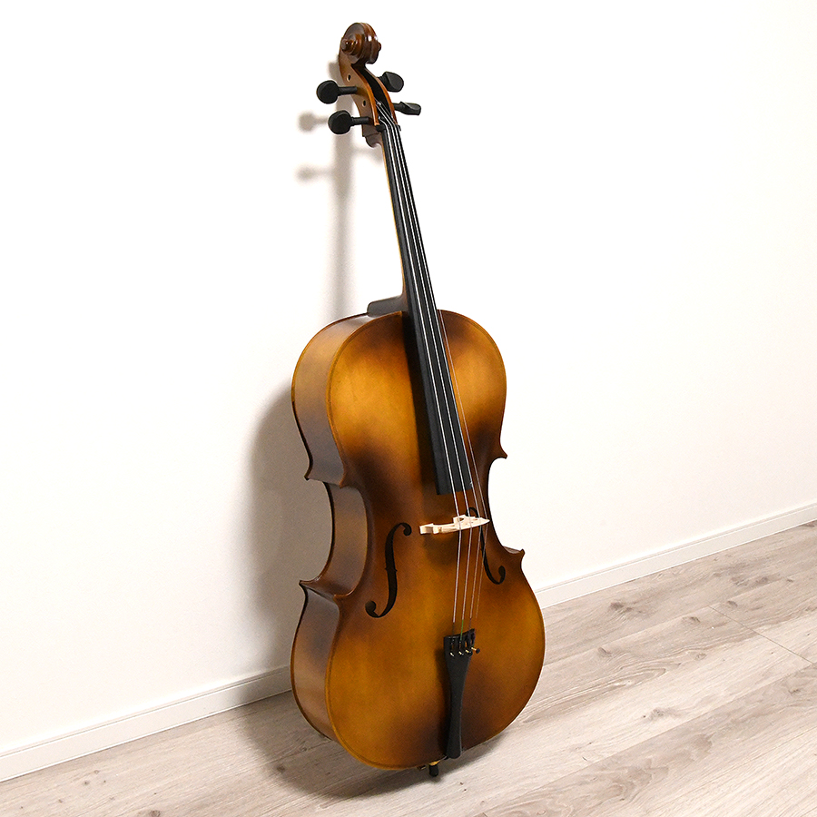 チェロ 初心者入門5点セット 本体 弓 松脂 駒 ケース cello 入門用