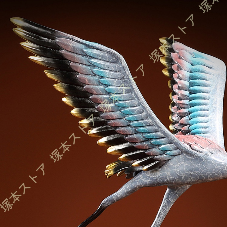 鶴 置物 アニマルオブジェ 真鍮製 工芸品 おしゃれ インテリア 鶴の
