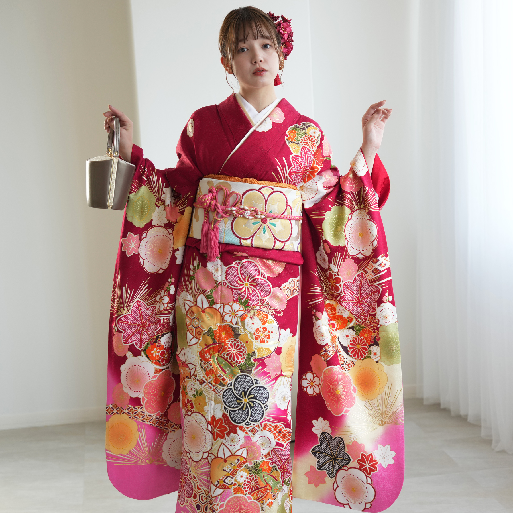 振袖 レンタル 成人式 21点セット レトロ 古典 結婚式 結納 前撮り