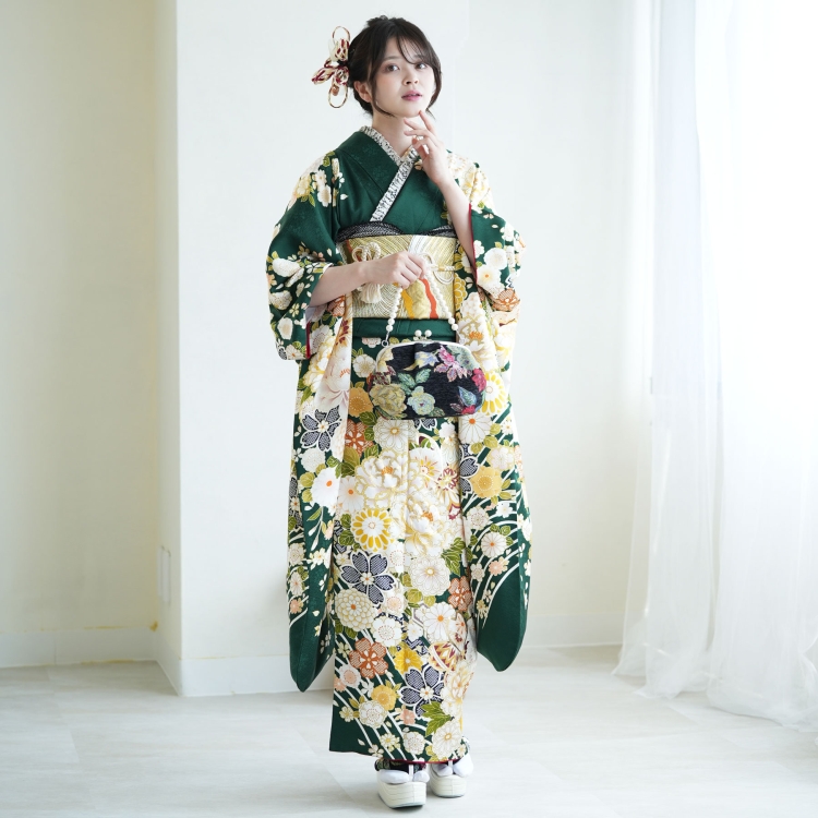 レンタル 振袖 成人式 結婚式 21点セット 古典柄 レトロ アンティーク