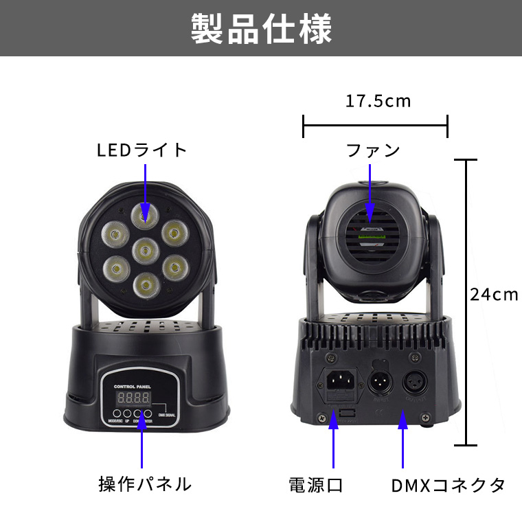 MINI WASH7 LEDムービングライト 2台セット STAGE EVOLUTIONより