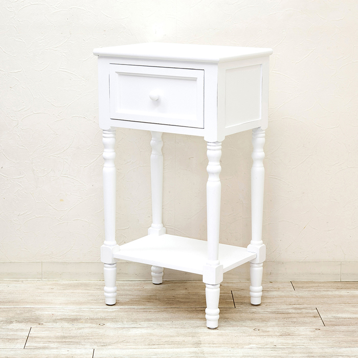 サイドテーブル 木製 収納 引き出し 引出し サブテーブル 白 ホワイト