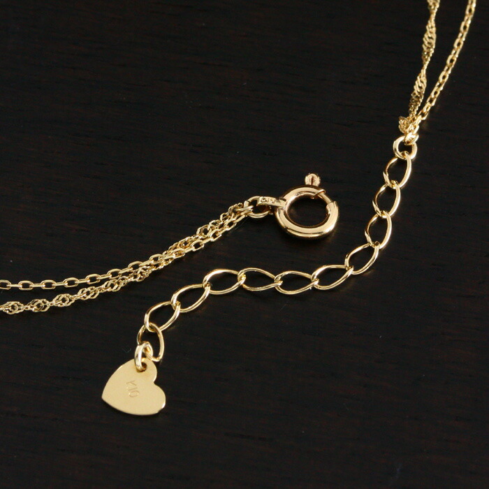アンクレット 18金 レディース 2連 ゴールド チェーン 18k 女性
