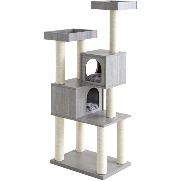 キャットタワー 木製 据え置き ハウス付き 爪とぎ 猫 タワー 猫タワー