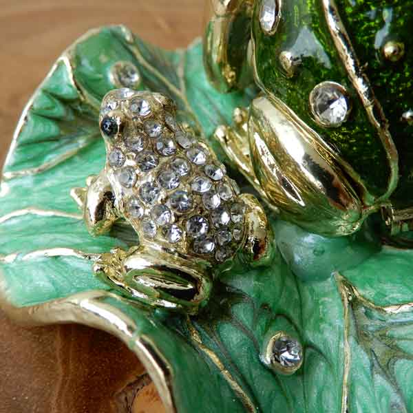 エナメルボックス 緑 ジュエリーケース フロッグ かえる カエル 蛙