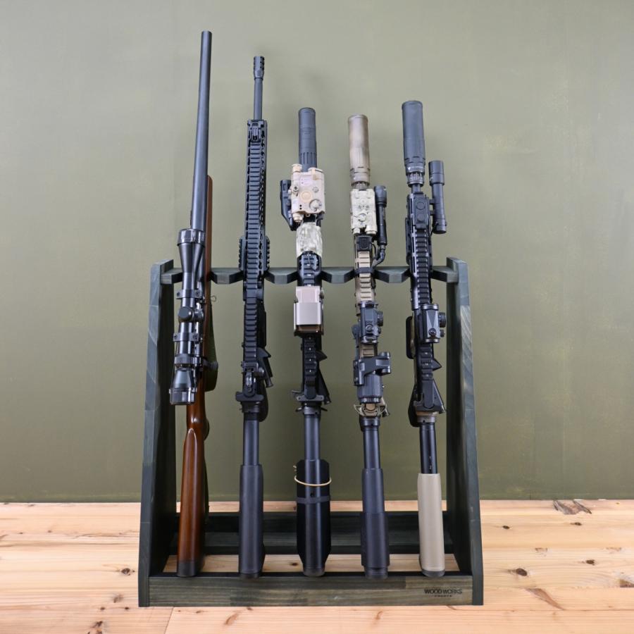 WOODWORKS ガンラック 5丁掛 ( 色：ナチュラル) 木製 日本製