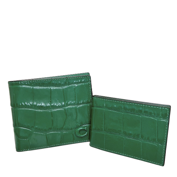 COACH（コーチ） 財布 メンズ 折り財布 クロコダイル エンボスド