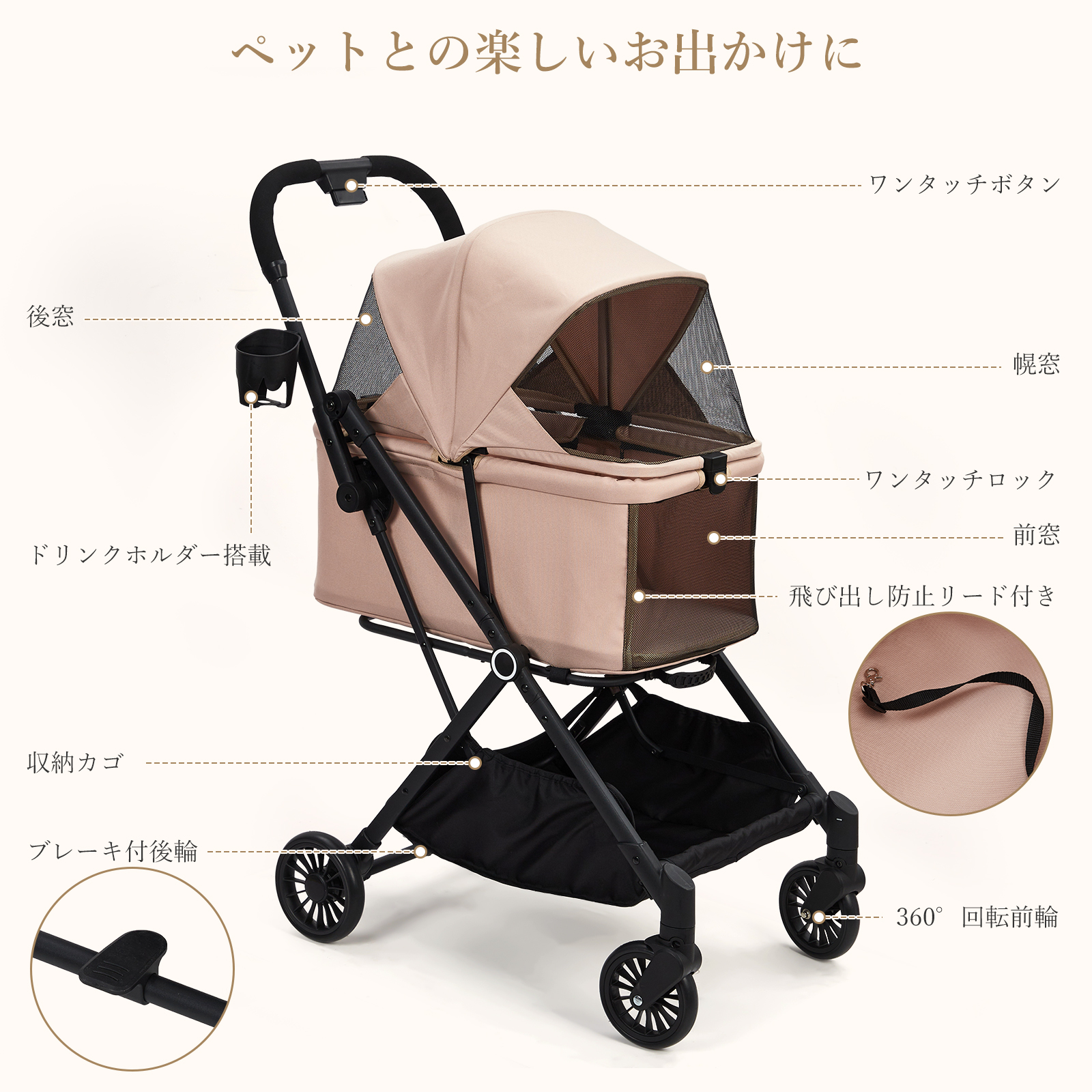 ペットカート 軽量 折りたたみ 多頭 中型犬 小型犬 コンパクト 対面式