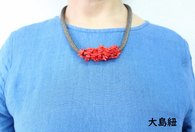珊瑚根付け☆鯛☆ストラップ☆絹糸根付け紐