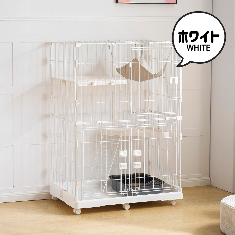BTM 【新仕様アップデート両開きドア】猫 ケージ キャットケージ 2段