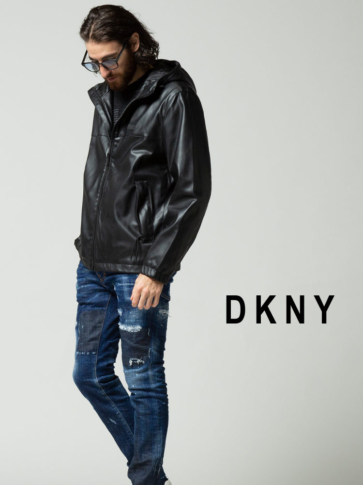 DKNY（ダナ・キャラン・ニューヨーク） ライダース パーカー フェイク