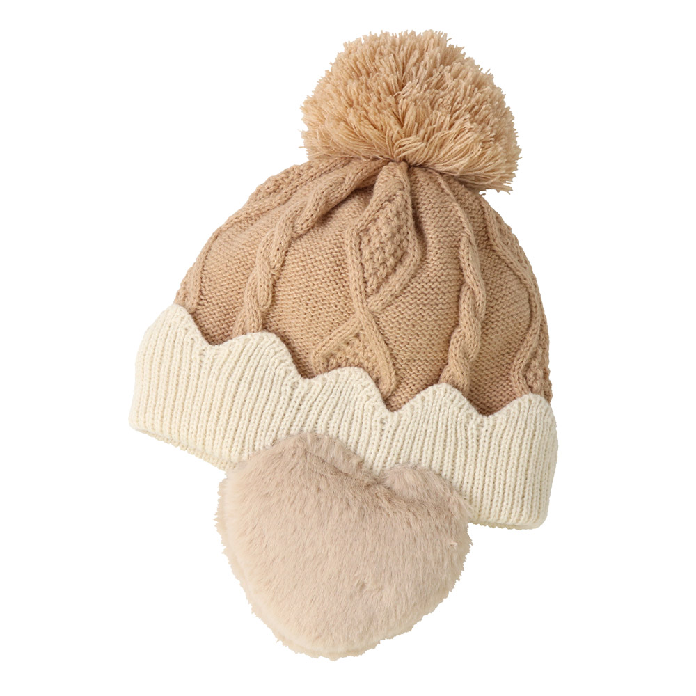 UZULAND（ウズランド） キッズ ベビー ニット帽 耳当て付き 女の子