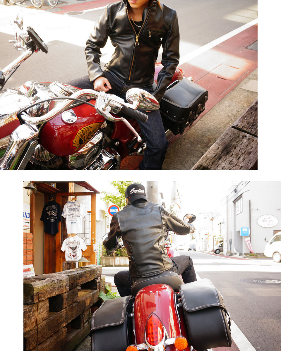 VANSON（バンソン） モデルBタイプ 立ち襟 シングルライダース レザー