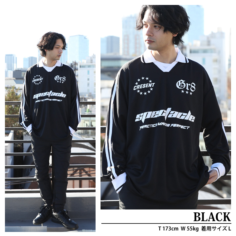 8 衿付きサッカーロンT メンズ ゲームシャツ 長袖 : 8(eight) - 通販