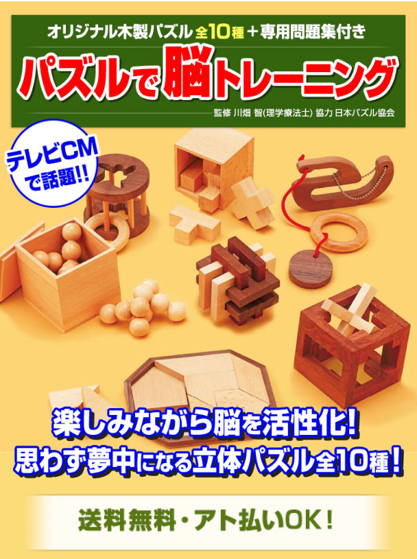 パズルで脳トレーニング オリジナル木製パズル10種+ドリル満載 特製脳