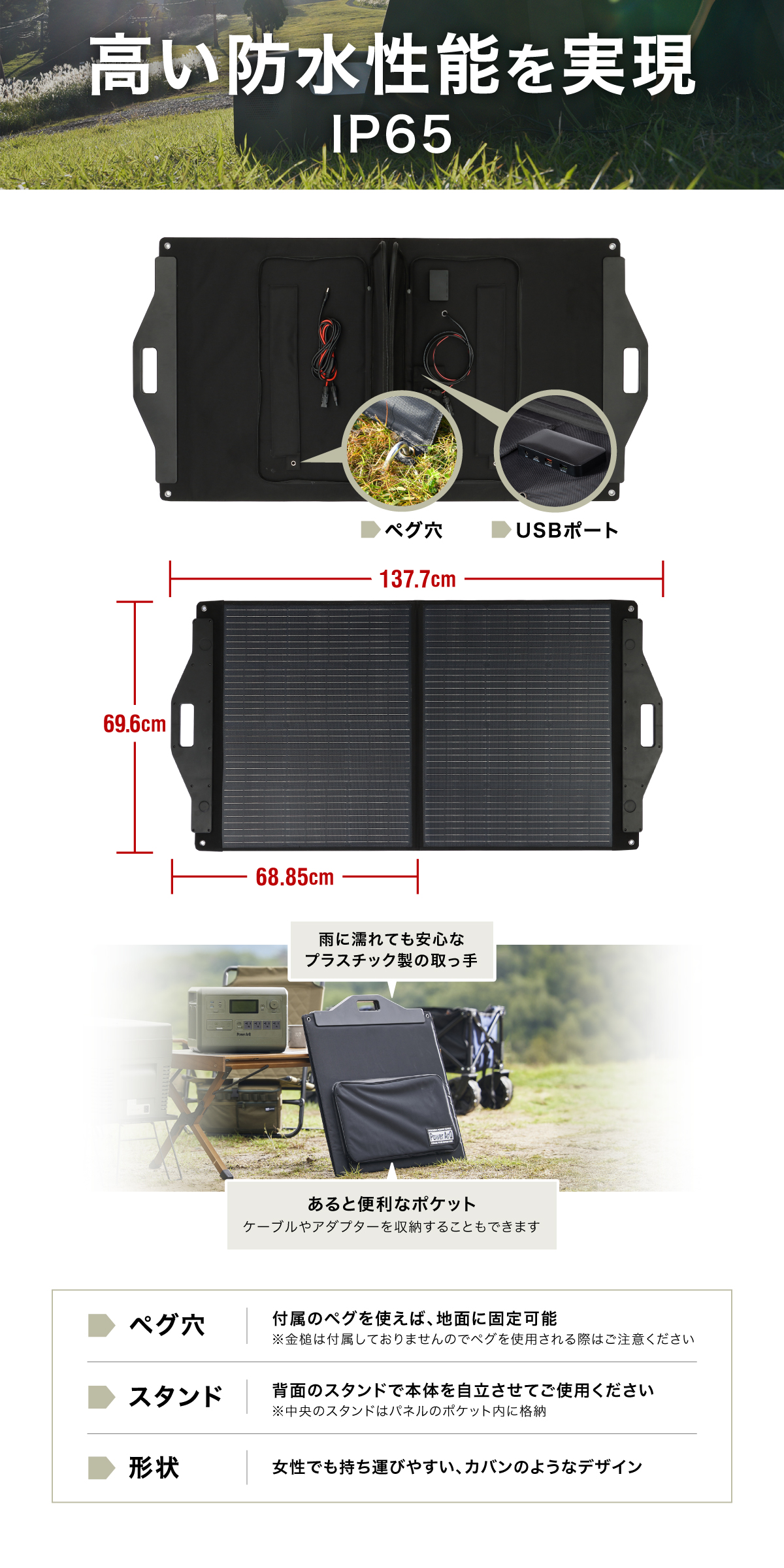 PowerArQ（パワーアーク） ソーラーパネル ソーラー 太陽光 折りたたみ