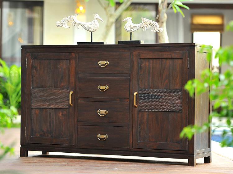 ヴィンテージ キャビネット サイドボード シーシャムウッド アジアン