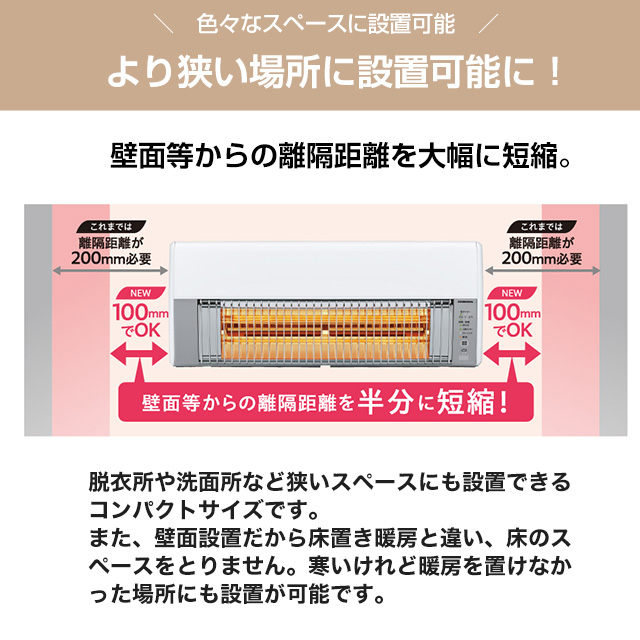 CORONA（コロナ） 【電気タイプ】 ウォールヒート 洗面所暖房機 適用