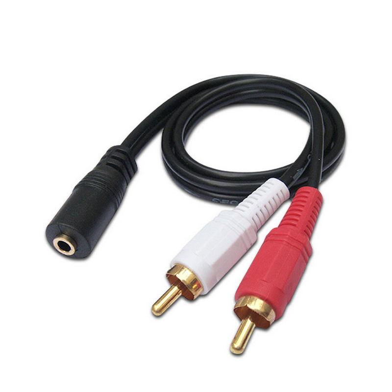 3.5mmメス RCAオス変換アダプタ RCAデュアルプラグ⇔3.5mmAUXジャック