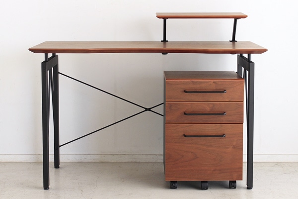 デスクワゴン 高さ58cm 三段 木製 天然木 ワゴン 引き出し 収納