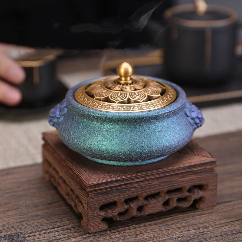 香炉 四神獣 元宝 金属 彫刻 置物 開運 風水 骨董 インテリア