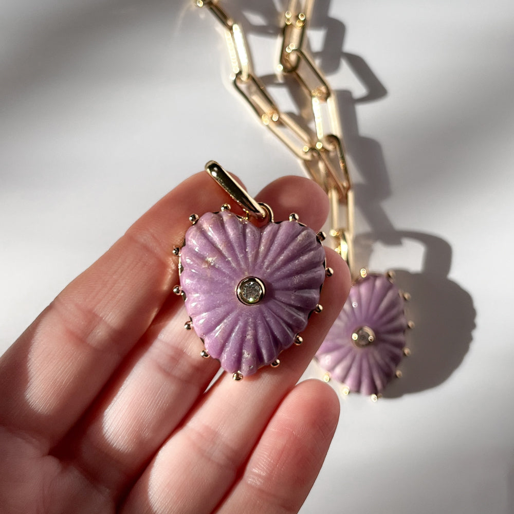 Malene Purple Mica Heart Clip Necklace – THATCH