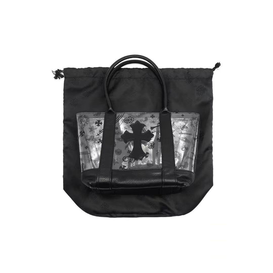 Chrome Hearts Black PVC Leather Cross Tote Bag - SRM – SHENGLI