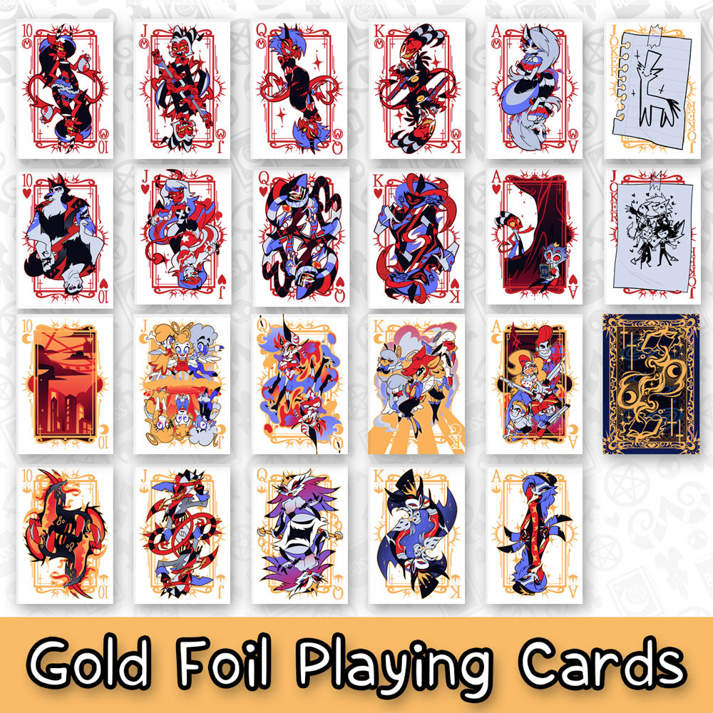 Helluva Boss Gold Foil Playing Cards *FINAL SALE* – Shark Robot