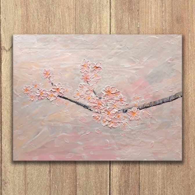 荒井慧「さくら」油彩 F4 額装 春 桜 油絵 油画 絵画 D 【公式通販】