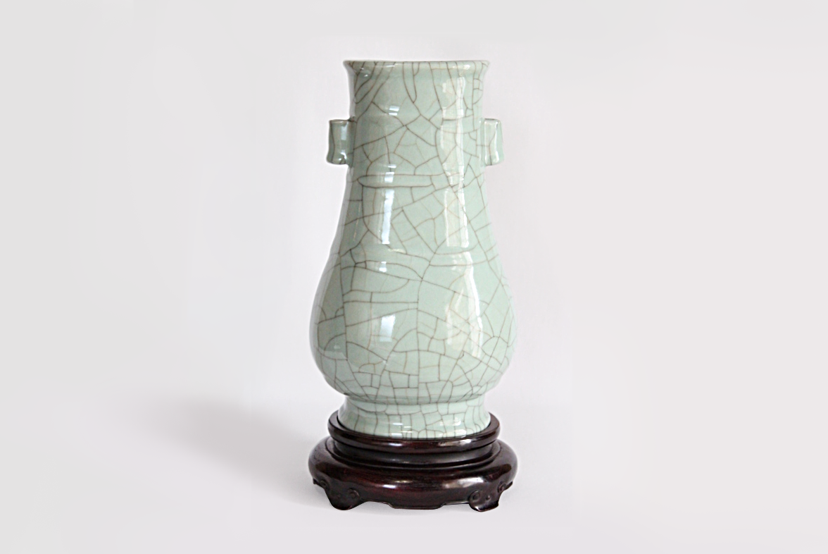 中国古美術 【青磁葫蘆瓶 高麗青磁 徳利 南栄時代 官窯 陶磁器 】高さ