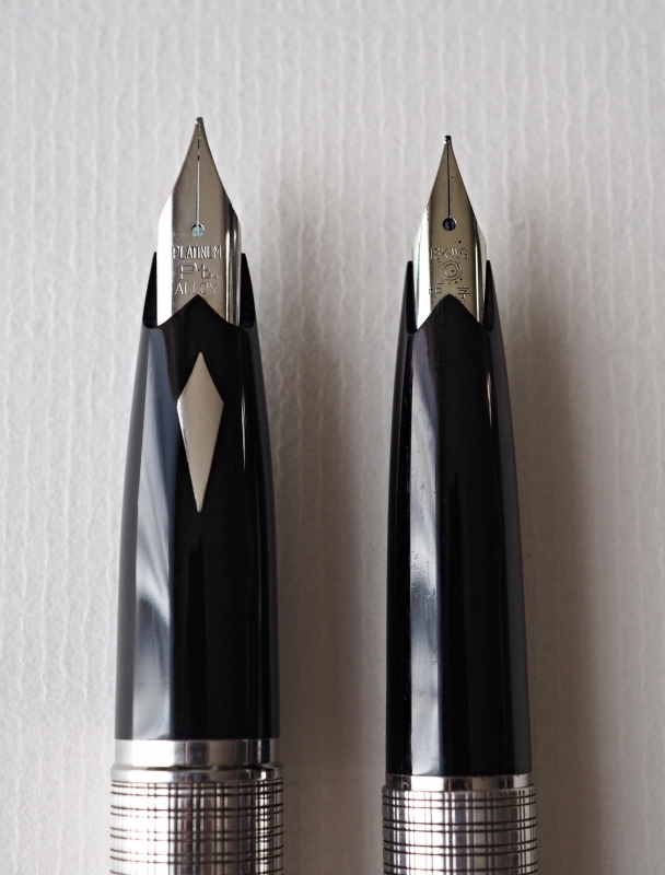 クレオ・スクリベント万年筆プラチナラインブラック18金ロジウムメッキ