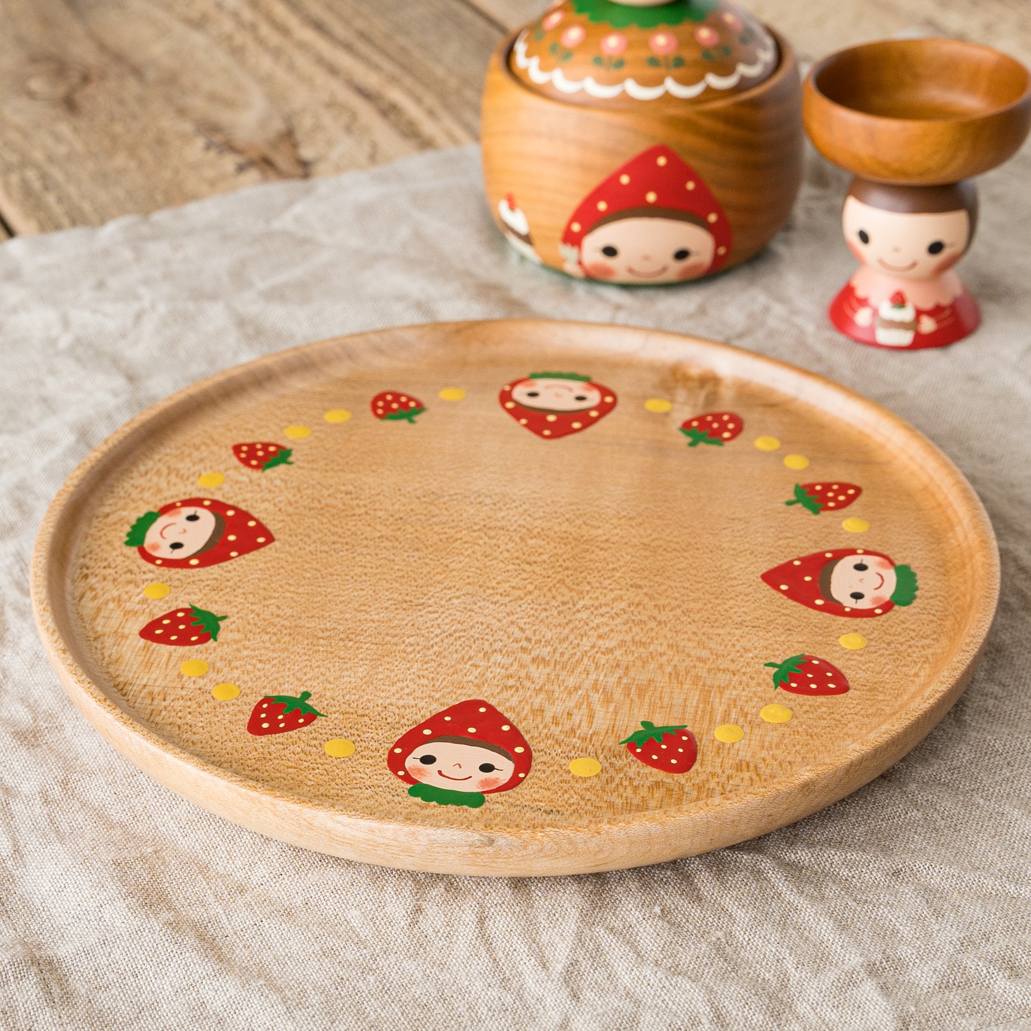 木絵雑貨 トレイ いちご｜作家もののうつわ通販 四季折折 – 四季折折